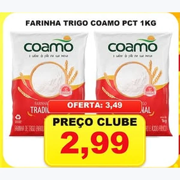 Recorte do encarte de Farinha de Trigo Coamo 1 kg