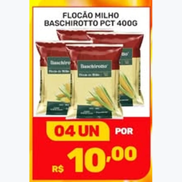 Recorte do encarte de Flocão de Milho Baschirotto 400 g