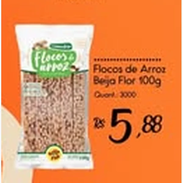 Recorte do encarte de Flocos de Arroz Beija Flor 100 g