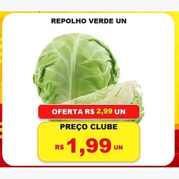 Recorte do encarte de Repolho Verde