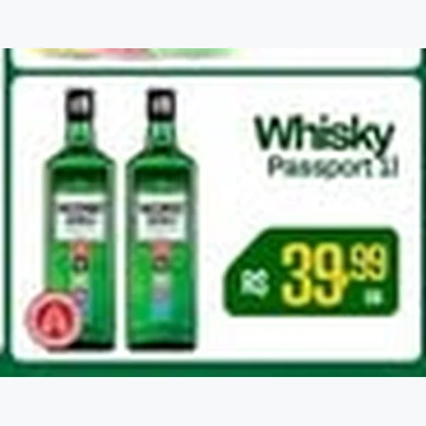Recorte do encarte de Whisky Passport 1 L