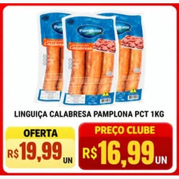 Recorte do encarte de Linguiça Calabresa Pamplona 1 kg