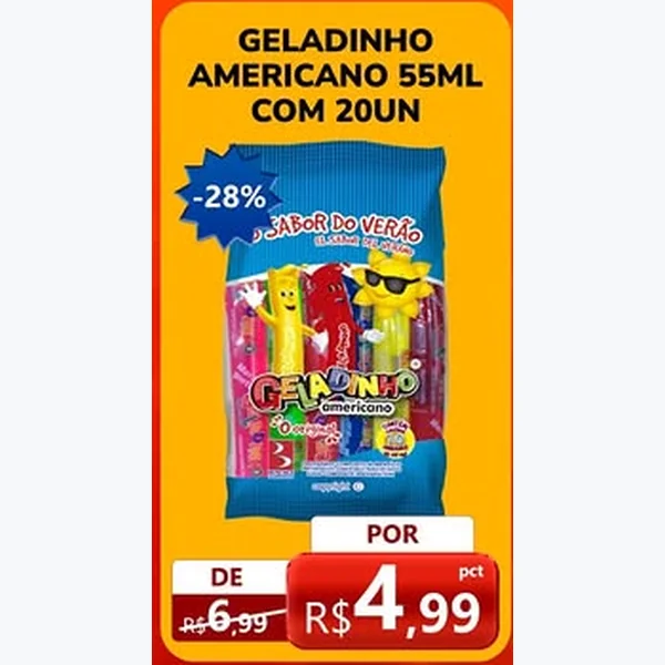 Geladinho Americano 20 un × 55 ml