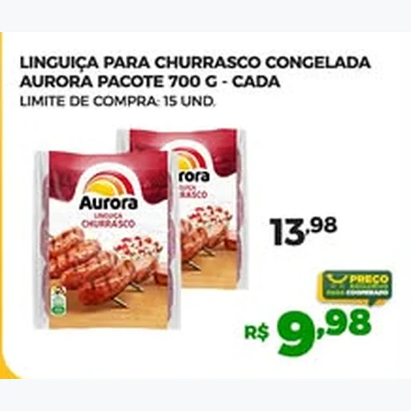 Linguiça para Churrasco Congelada Aurora 700 g