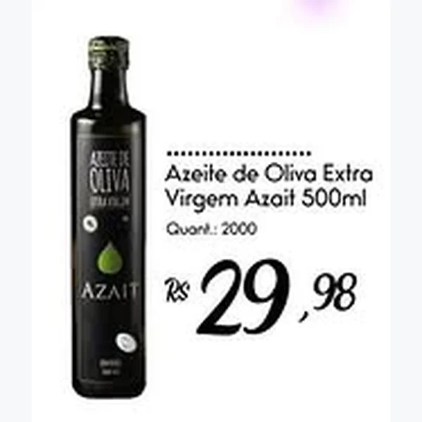 Recorte do encarte de Azeite de Oliva Extra Virgem Azait 500 ml