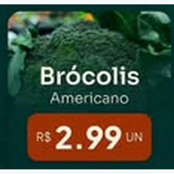 Recorte do encarte de Brócolis Americano