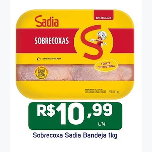 Recorte do encarte de Sobrecoxa Sadia 1 kg