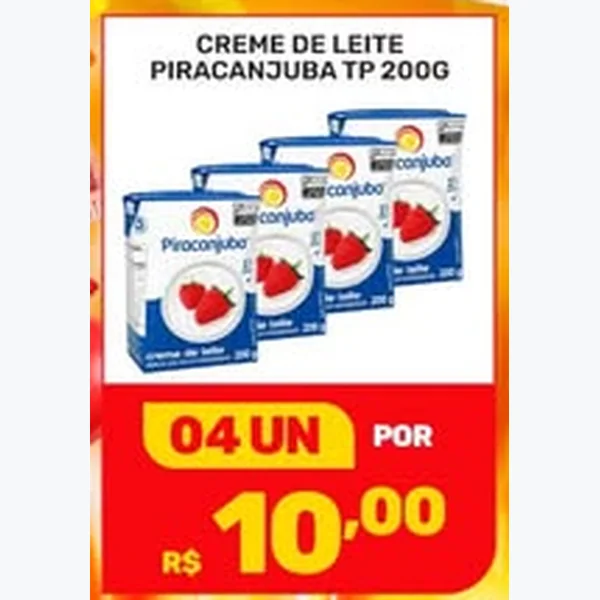 Recorte do encarte de Creme de Leite Piracanjuba 200 g