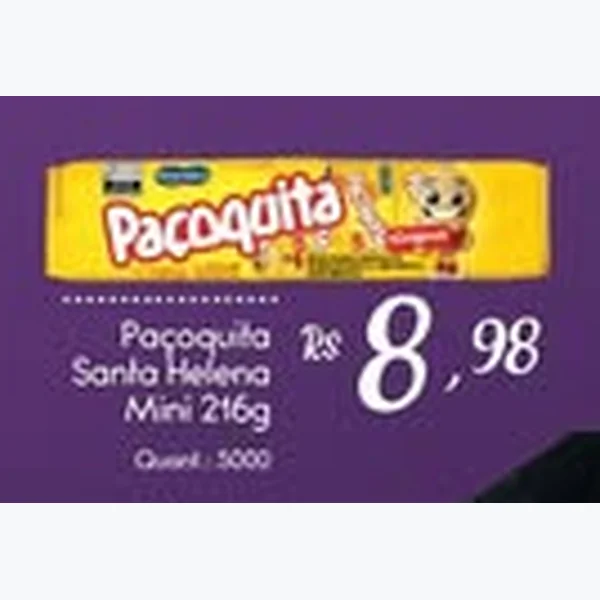 Recorte do encarte de Paçoquita Mini Santa Helena 216 g