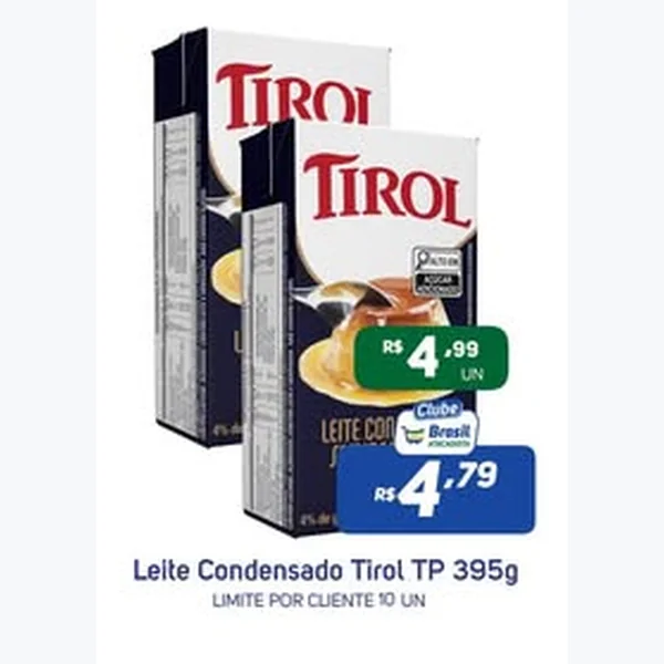 Recorte do encarte de Leite Condensado Tirol 395 g