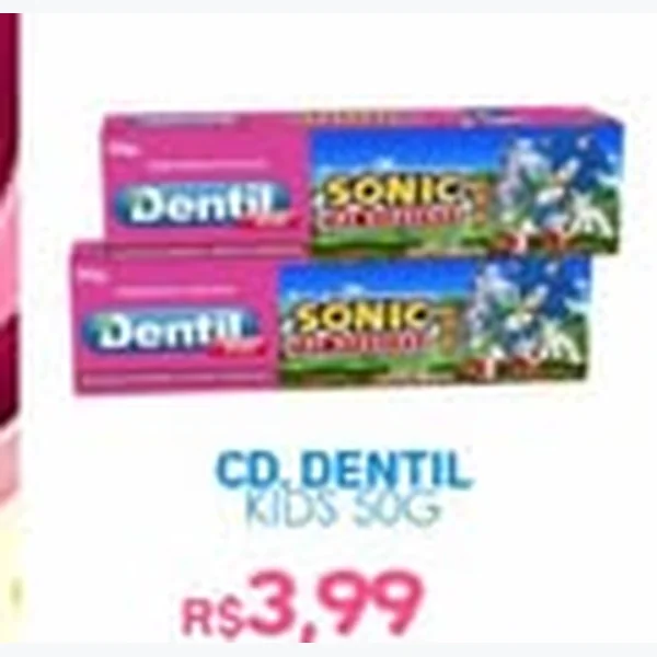 Recorte do encarte de Creme Dental Kids Dentil 50 g