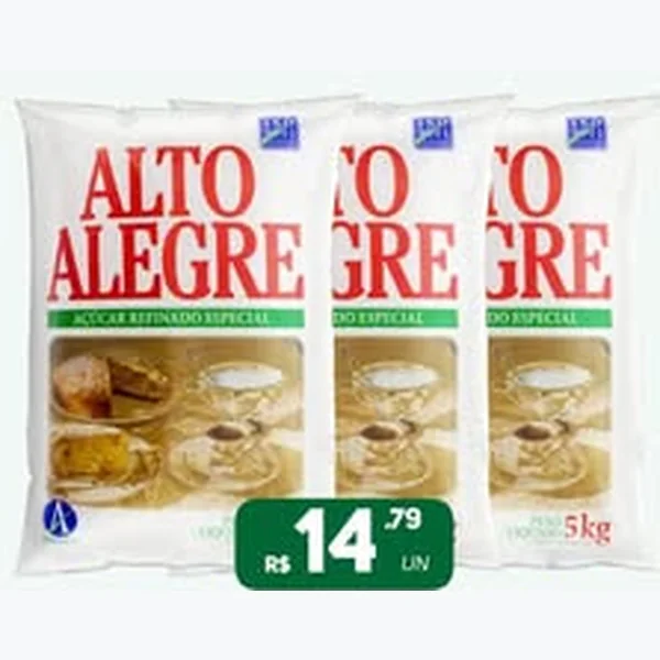 Recorte do encarte de Açúcar Refinado Alto Alegre 5 kg