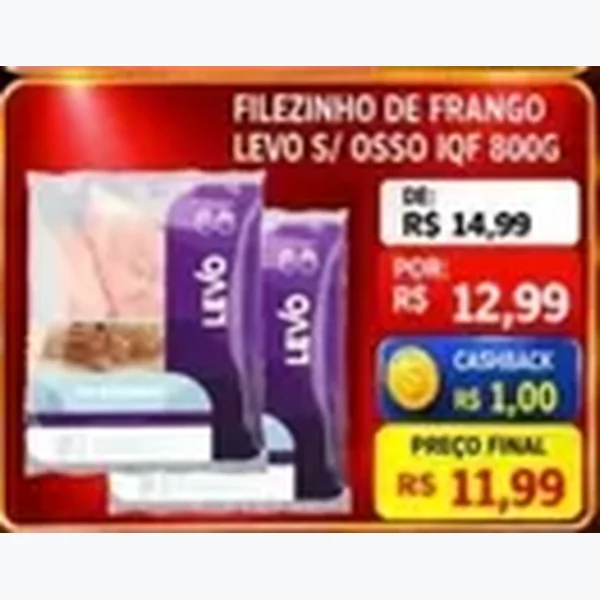 Filezinho de Frango S/ Osso Iqf Levo 800 g
