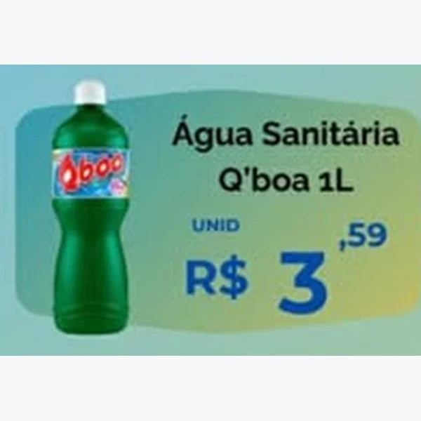 Recorte do encarte de Água Sanitária Q'boa 1 L