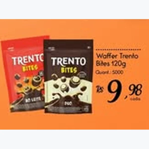 Recorte do encarte de Wafer Bites Trento 120 g