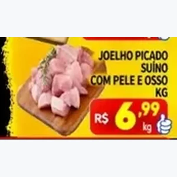 Recorte do encarte de Joelho Picado Suíno com Pele e Osso