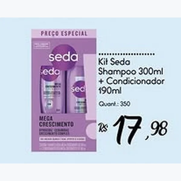Recorte do encarte de Shampoo + Condicionador Mega Crescimento Seda