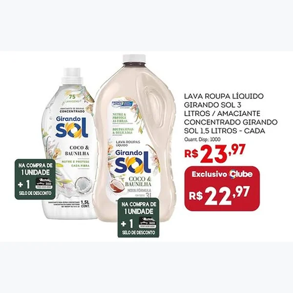 Amaciante Concentrado Girando Sol 1,5 L