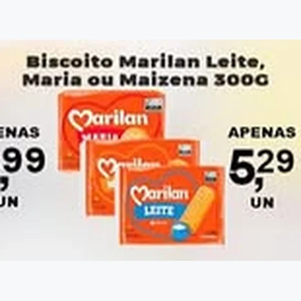 Recorte do encarte de Biscoito Maizena Marilan 300 g