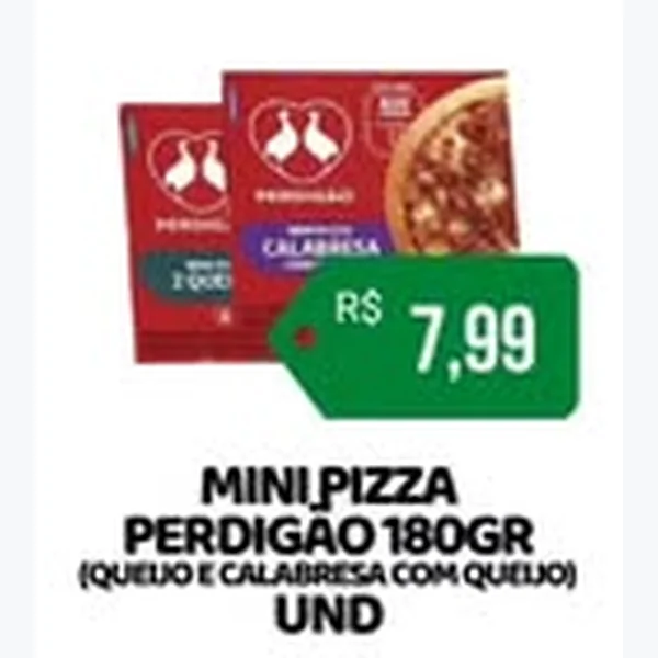 Recorte do encarte de Mini Pizza Queijo Perdigão 180 g