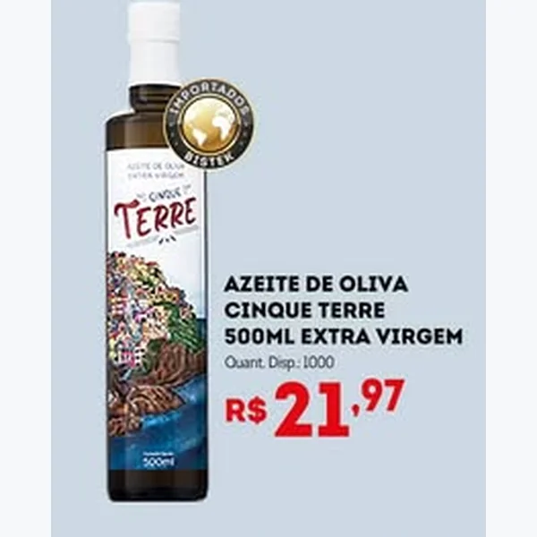 Azeite de Oliva Extra Virgem Cinque Terre 500 ml