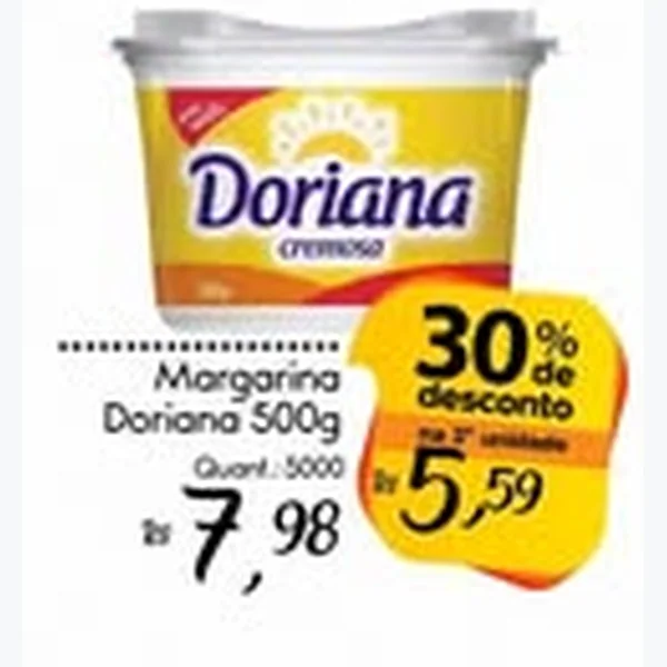 Recorte do encarte de Margarina Cremosa Doriana 500 g