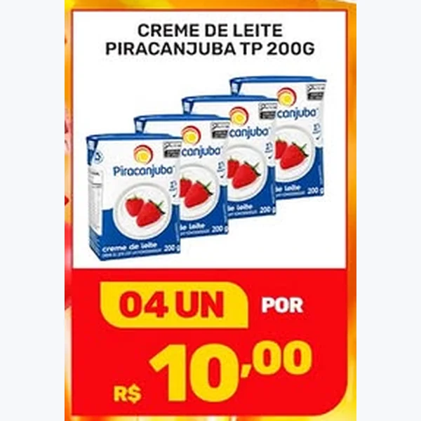 Recorte do encarte de Creme de Leite Piracanjuba 200 g