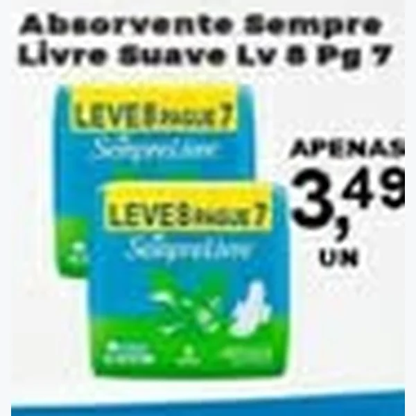 Recorte do encarte de Absorvente Sempre Livre Suave 8 un
