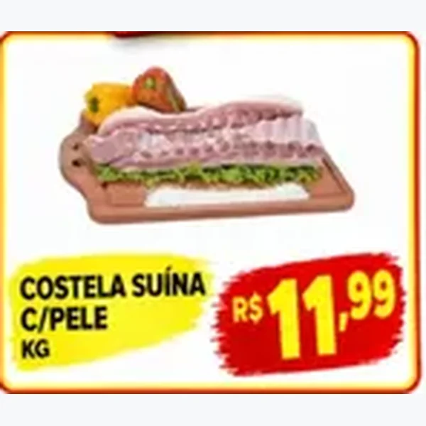 Recorte do encarte de Costela Suína C/pele