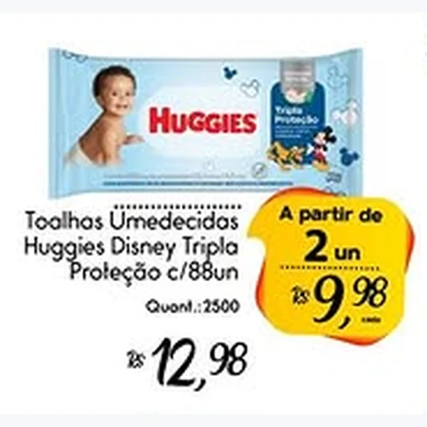 Recorte do encarte de Toalhas Umedecidas Triple Proteção Huggies 88 un