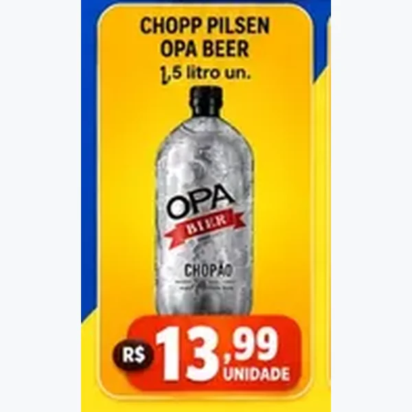 Recorte do encarte de Chopp Pilsen Opa Bier 1,5 L