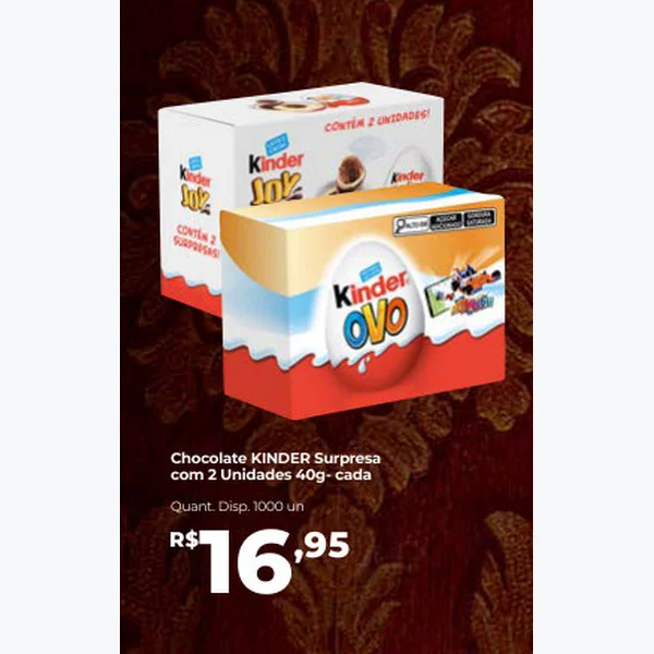 Recorte do encarte de Chocolate Kinder Surpresa 2 un × 40 g