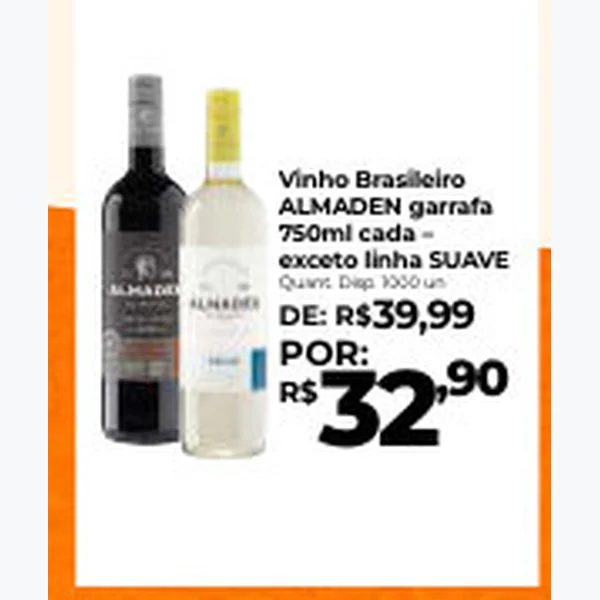 Recorte do encarte de Vinho Brasileiro Almaden 750 ml