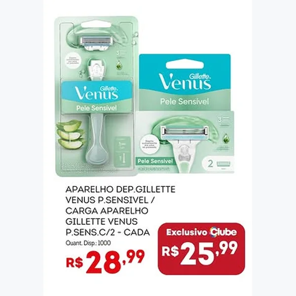 Recorte do encarte de Aparelho Depilatório Gillette