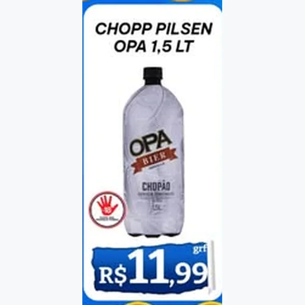 Recorte do encarte de Chopp Pilsen Opa 1,5 L