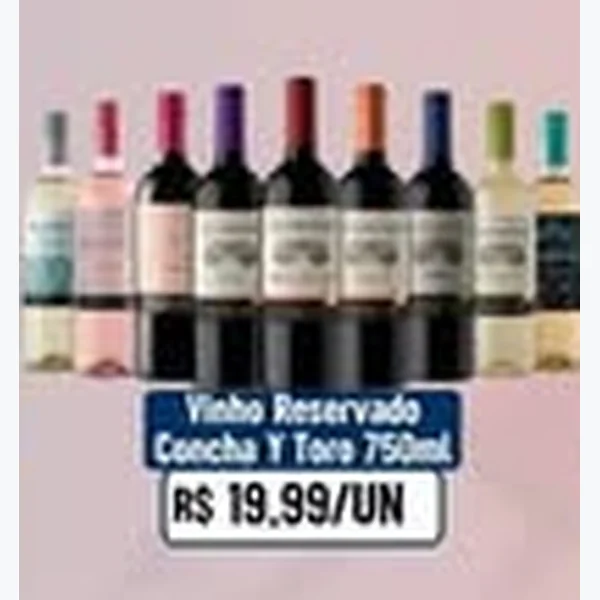 Recorte do encarte de Vinho Reservado Concha Y Toro 750 ml