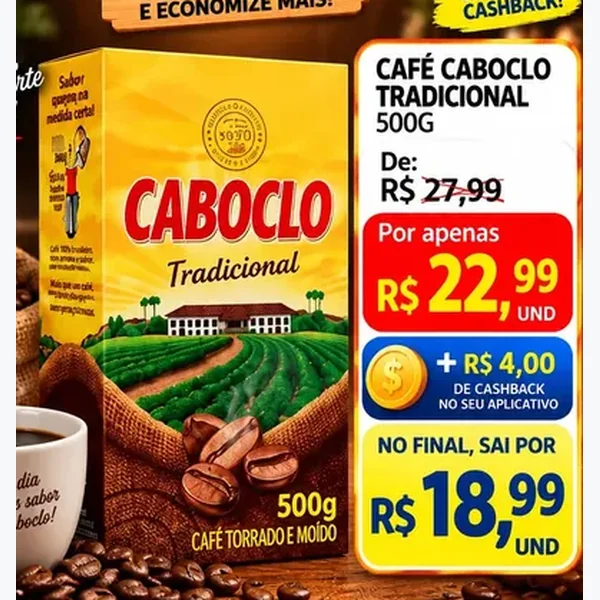 Recorte do encarte de Café Tradicional Caboclo 500 g
