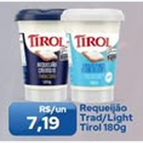 Recorte do encarte de Requeijão Trad/light Tirol 180 g