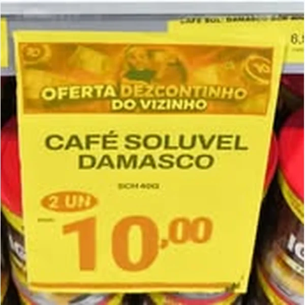 Recorte do encarte de Café Solúvel Damasco 40 g