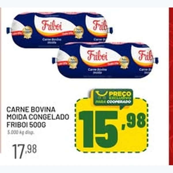 Recorte do encarte de Carne Bovina Moída Congelada Friboi 500 g