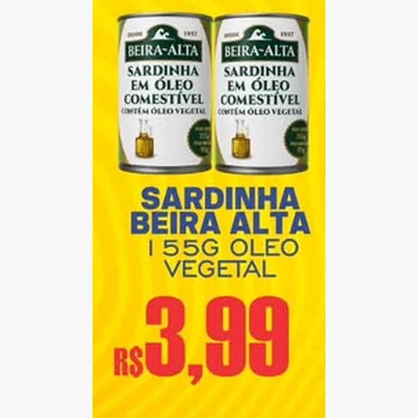 Recorte do encarte de Sardinha em Óleo Comestível Beira-Alta 155 g