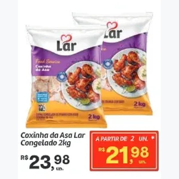 Coxinha da Asa Congelado Lar 2 kg