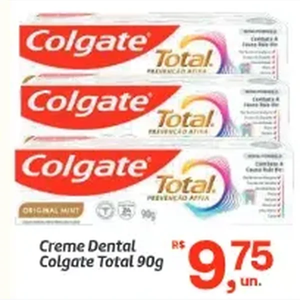 Recorte do encarte de Creme Dental Colgate 90 g