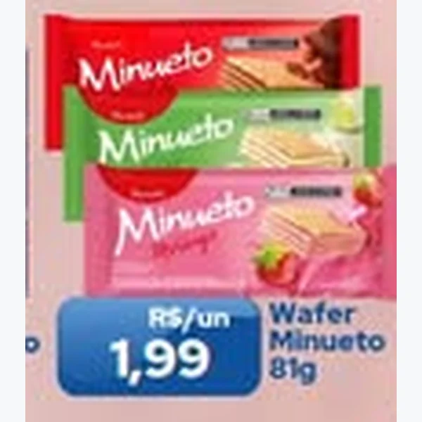 Recorte do encarte de Wafer Minueto 81 g