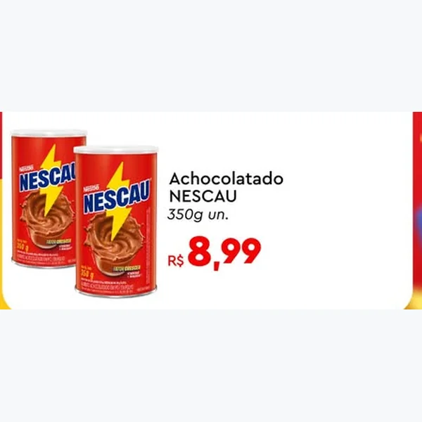 Recorte do encarte de Achocolatado Nescau 350 g