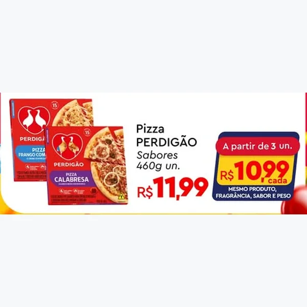 Recorte do encarte de Pizza Sabores PERDIGÃO 460 g