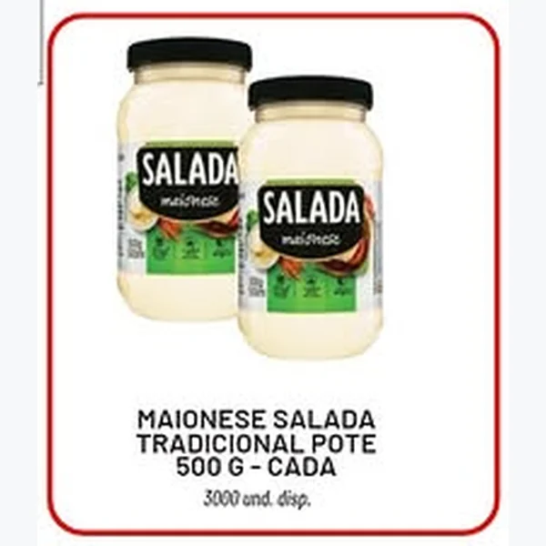 Recorte do encarte de Maionese Tradicional Salada 500 g