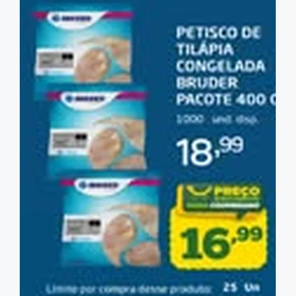 Petisco de Tilápia Congelada Bruder 400 g