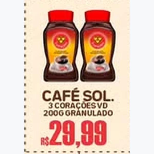 Café Solúvel Granulado 3 Corações 200 g