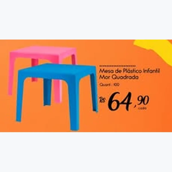 Mesa de Plástico Infantil Quadrada